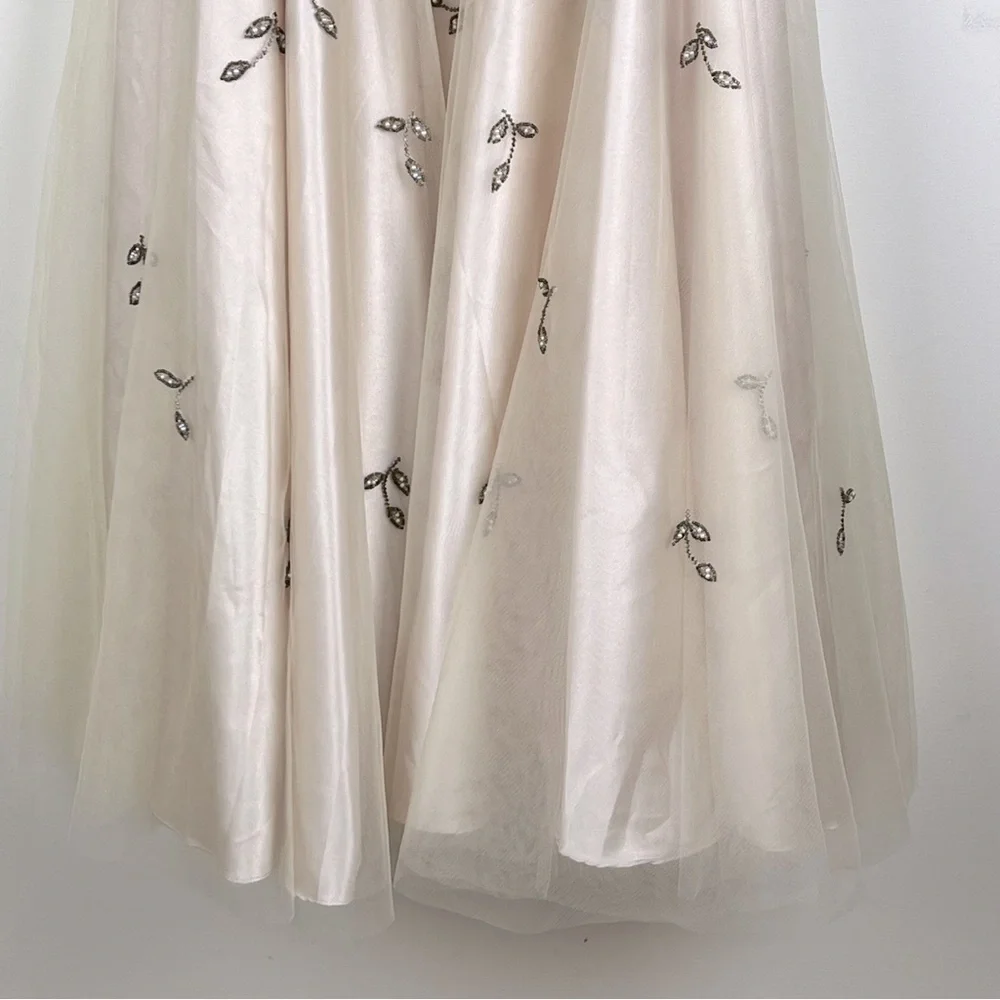 Sue Wong Nocturne Old Hollywood Coquette Fit & Flare Tulle Beaded Midi Dress 8 - Picture 7 of 14
